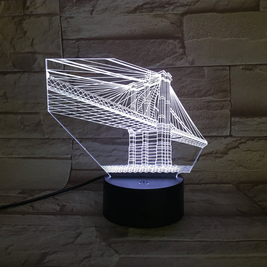 Lámpara LED 3D Puente de Manhattan - Luz Nocturna Ilusión Óptica Multicolor - Image 6