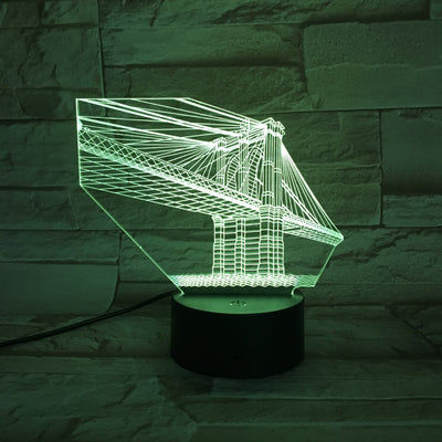 Lámpara LED 3D Puente de Manhattan - Luz Nocturna Ilusión Óptica Multicolor - Image 9