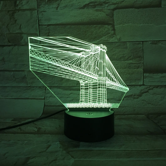 Lámpara LED 3D Puente de Manhattan - Luz Nocturna Ilusión Óptica Multicolor - Image 9