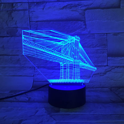 Lámpara LED 3D Puente de Manhattan - Luz Nocturna Ilusión Óptica Multicolor - Image 10