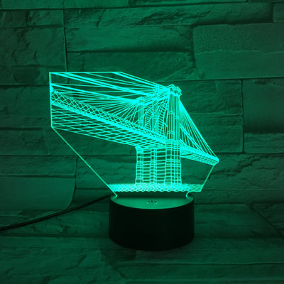 Lámpara LED 3D Puente de Manhattan - Luz Nocturna Ilusión Óptica Multicolor - Image 11
