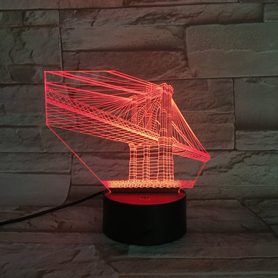 Lámpara LED 3D Puente de Manhattan - Luz Nocturna Ilusión Óptica Multicolor - Image 12