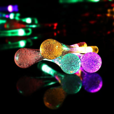 Guirnalda Solar de Luces LED Gotas de Agua Impermeable para Jardín y Fiestas - Image 14