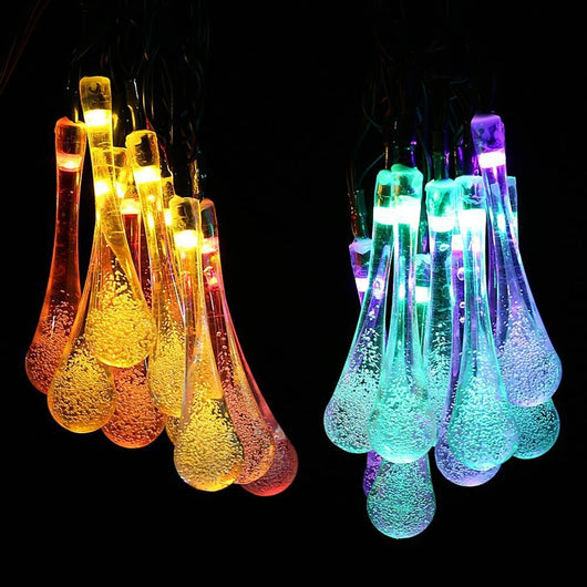 Guirnalda Solar de Luces LED Gotas de Agua Impermeable para Jardín y Fiestas - Image 15