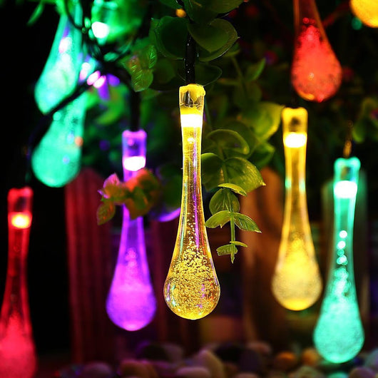 Guirnalda Solar de Luces LED Gotas de Agua Impermeable para Jardín y Fiestas - Image 16