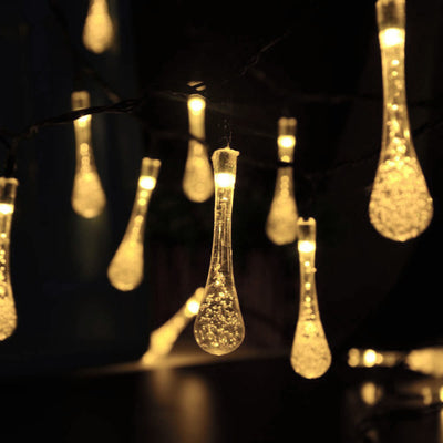 Guirnalda Solar de Luces LED Gotas de Agua Impermeable para Jardín y Fiestas - Image 18