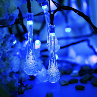 Guirnalda Solar de Luces LED Gotas de Agua Impermeable para Jardín y Fiestas - Image 21