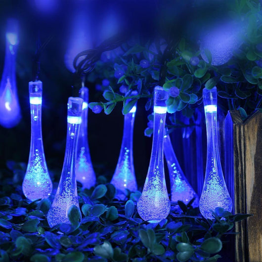 Guirnalda Solar de Luces LED Gotas de Agua Impermeable para Jardín y Fiestas - Image 22