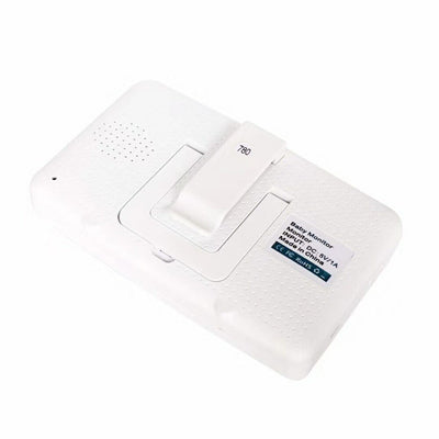 White 3.5-inch wireless baby monitor with a screen showing a smiling baby, featuring gray control buttons. - Image 13