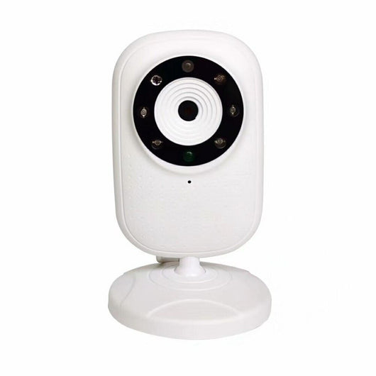 White 3.5-inch wireless baby monitor with a screen showing a smiling baby, featuring gray control buttons. - Image 14