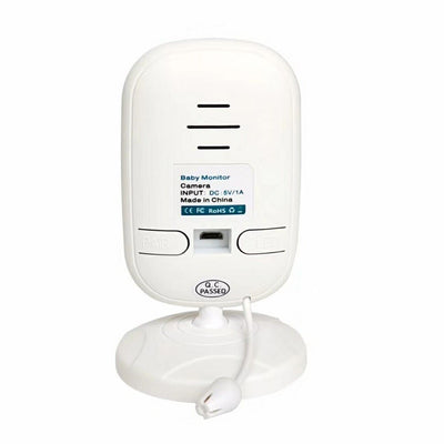 White 3.5-inch wireless baby monitor with a screen showing a smiling baby, featuring gray control buttons. - Image 15