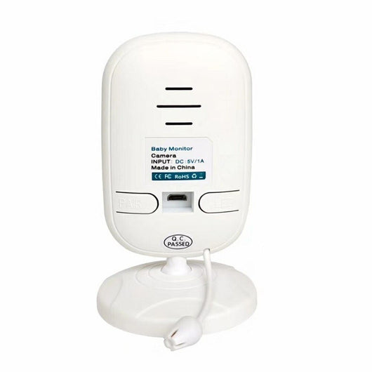 White 3.5-inch wireless baby monitor with a screen showing a smiling baby, featuring gray control buttons. - Image 15