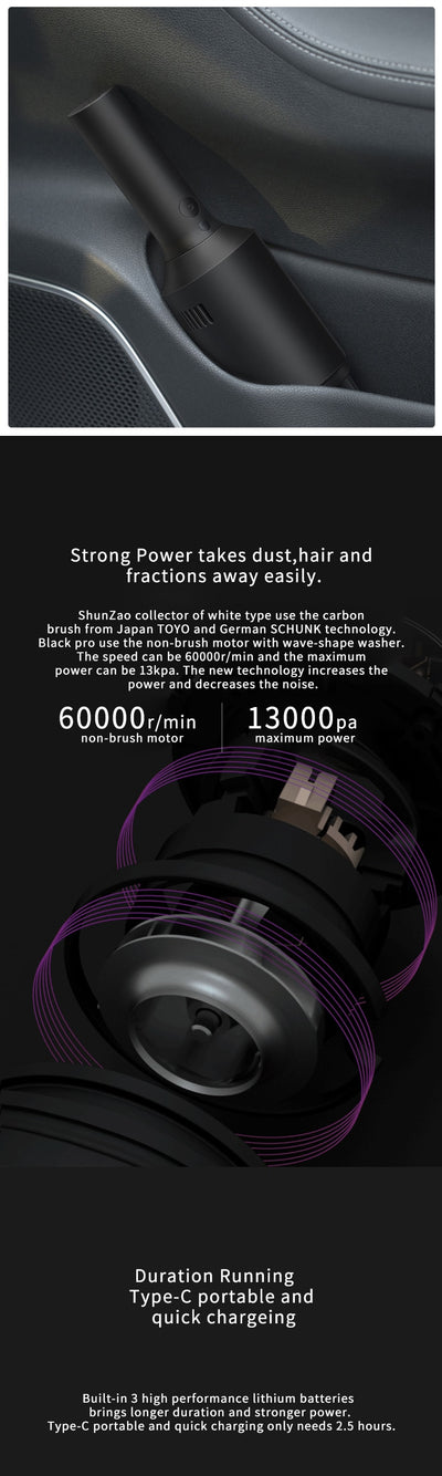 Dark gray cylindrical handheld vacuum cleaner in a car's cup holder, ready for quick interior cleaning. - Image 7