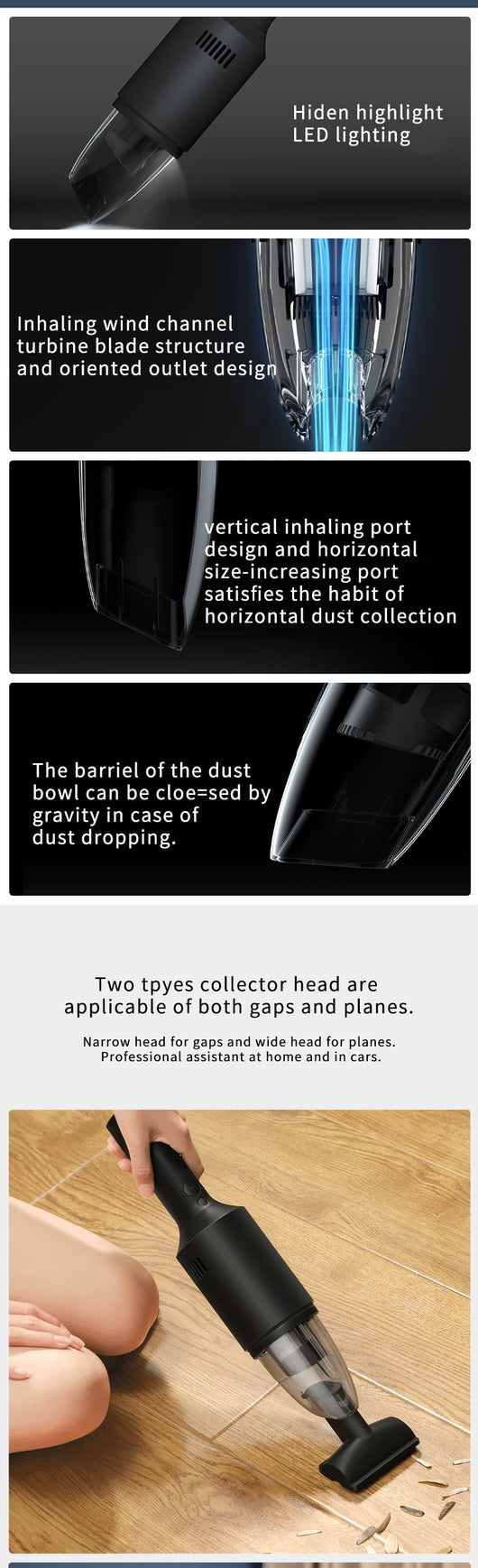 Dark gray cylindrical handheld vacuum cleaner in a car's cup holder, ready for quick interior cleaning. - Image 10