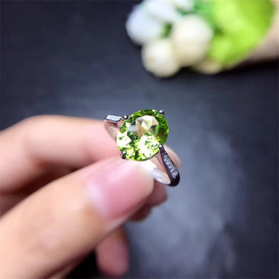 Anillo de Peridoto Natural en Plata 925 - Joya de Gemas Coloridas - Image 6