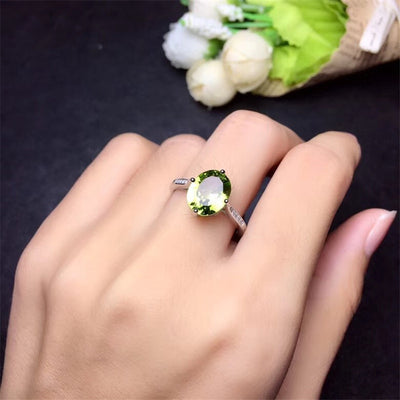 Anillo de Peridoto Natural en Plata 925 - Joya de Gemas Coloridas - Image 10