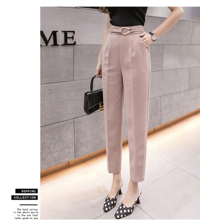 Pantalón Cropped Talle Alto Slim Fit Casual para Mujer - Primavera - Image 8