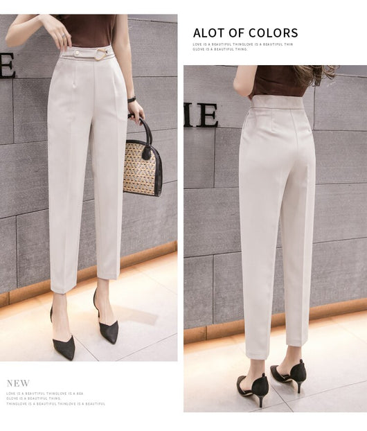 Pantalón Cropped Talle Alto Slim Fit Casual para Mujer - Primavera - Image 11