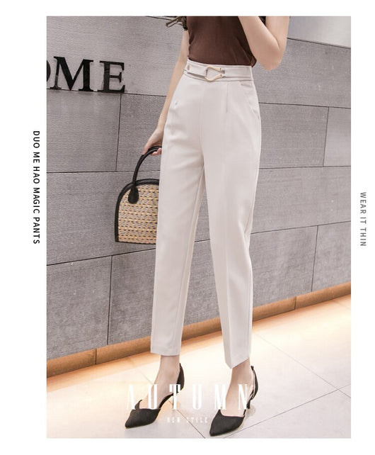 Pantalón Cropped Talle Alto Slim Fit Casual para Mujer - Primavera - Image 12