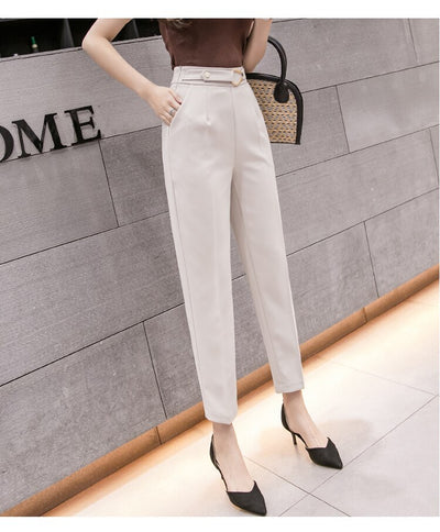 Pantalón Cropped Talle Alto Slim Fit Casual para Mujer - Primavera - Image 13