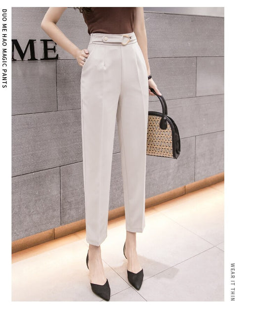 Pantalón Cropped Talle Alto Slim Fit Casual para Mujer - Primavera - Image 14