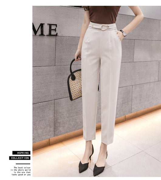 Pantalón Cropped Talle Alto Slim Fit Casual para Mujer - Primavera - Image 15