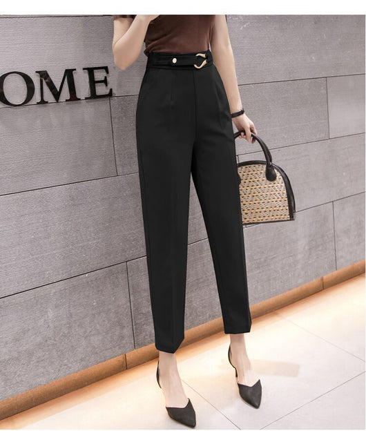 Pantalón Cropped Talle Alto Slim Fit Casual para Mujer - Primavera - Image 19