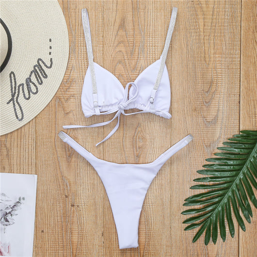 Bikini Triangular Diamantado Estilo Europeo Americano - Traje de Baño Dividido Elegante para Mujer - Image 18