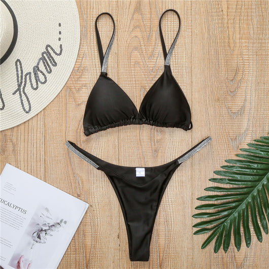 Bikini Triangular Diamantado Estilo Europeo Americano - Traje de Baño Dividido Elegante para Mujer - Image 20