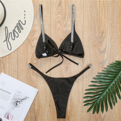 Bikini Triangular Diamantado Estilo Europeo Americano - Traje de Baño Dividido Elegante para Mujer - Image 21