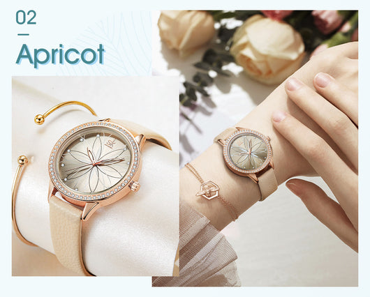 Reloj de Dama Cuarzo con Correa de Pétalos - Diseño Elegante Diciembre - Image 6
