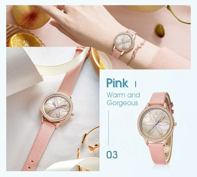 Reloj de Dama Cuarzo con Correa de Pétalos - Diseño Elegante Diciembre - Image 7