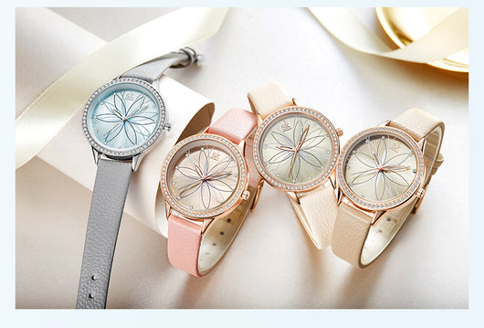 Reloj de Dama Cuarzo con Correa de Pétalos - Diseño Elegante Diciembre - Image 9