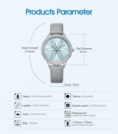 Reloj de Dama Cuarzo con Correa de Pétalos - Diseño Elegante Diciembre - Image 10