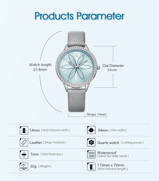 Reloj de Dama Cuarzo con Correa de Pétalos - Diseño Elegante Diciembre - Image 10
