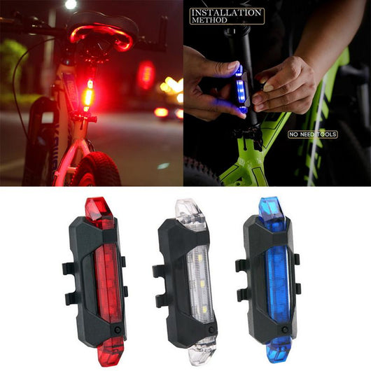 Kit de Luces LED para Bicicleta USB Recargables - Delantera y Trasera - Image 11