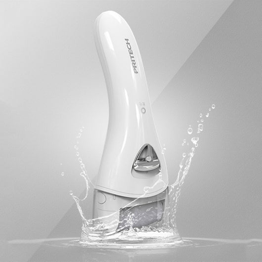 White PRITECH electric pedicure device with a grey roller and silver power button for smooth feet. - Image 7