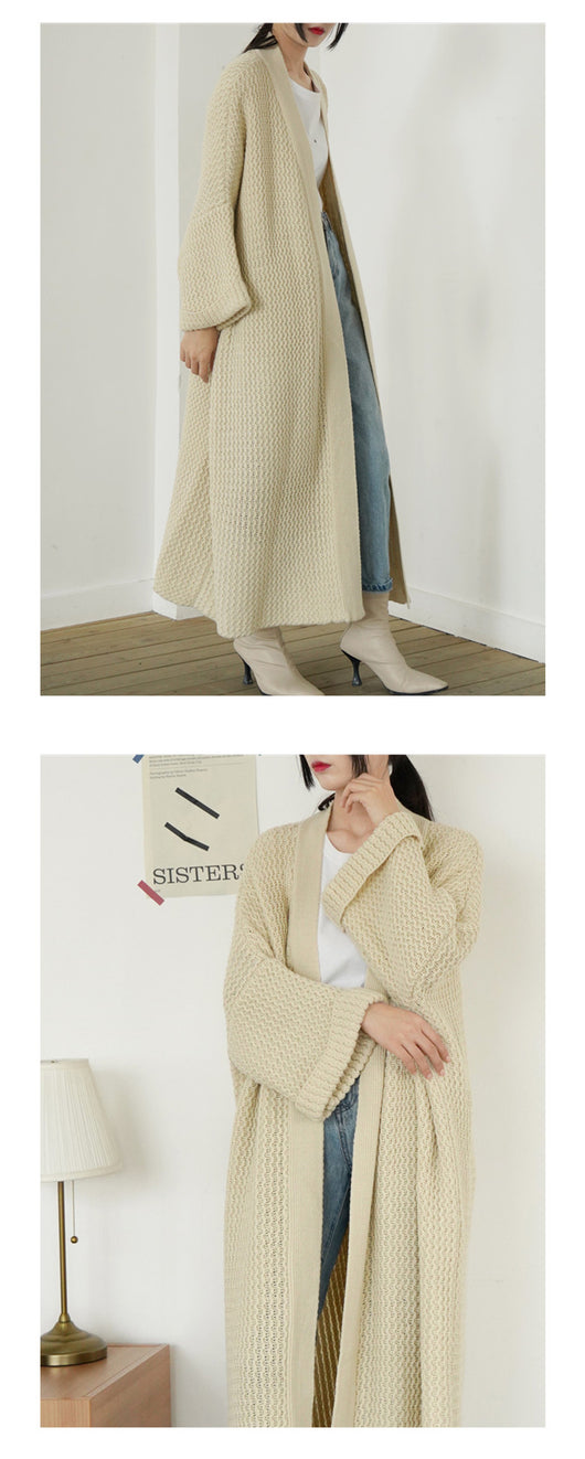 Cardigan Oversized de Punto Grueso Talla Grande - Image 15
