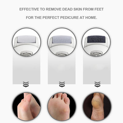 White PRITECH electric pedicure device with a grey roller and silver power button for smooth feet. - Image 10