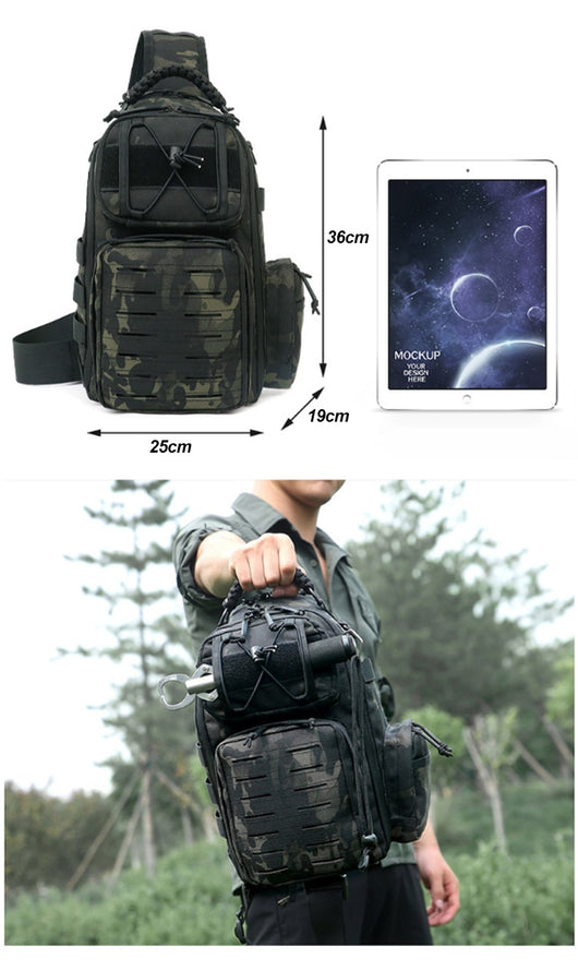 Mochila Táctica Crossbody Camuflaje para Viajes y Aventura Outdoor - Image 11