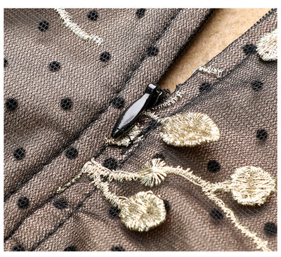 Vestido Elegante Estilo Hepburn con Malla Bordada Premium - Image 16