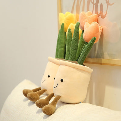 Ramo de Tulipanes de Peluche - Decoración Floral Simulada para Sala - Image 8