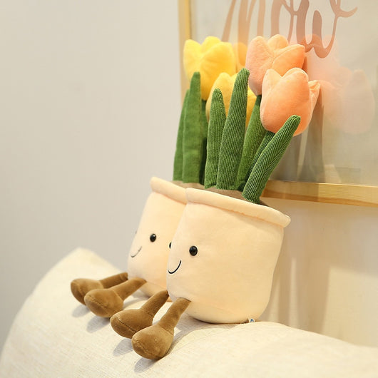 Ramo de Tulipanes de Peluche - Decoración Floral Simulada para Sala - Image 8