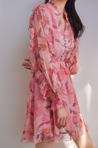 Vestido Elegante de Gasa con Cuello Mao y Cintura Francesa - Image 10