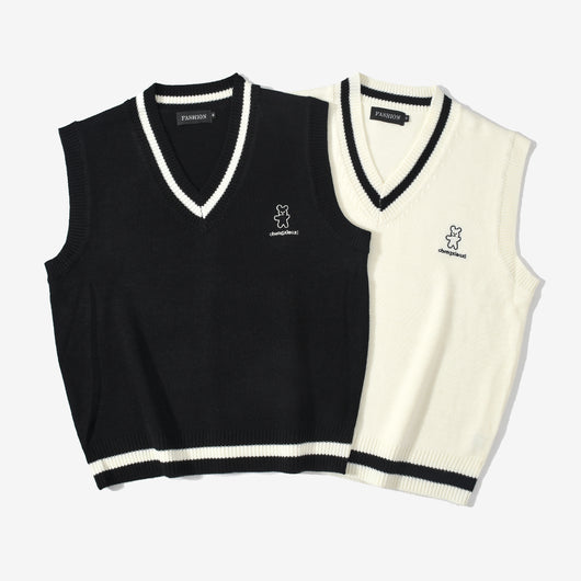 Chaleco Tejido V-Neck sin Mangas para Estudiantes - Image 19