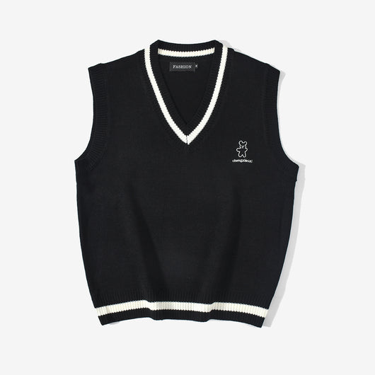 Chaleco Tejido V-Neck sin Mangas para Estudiantes - Image 23