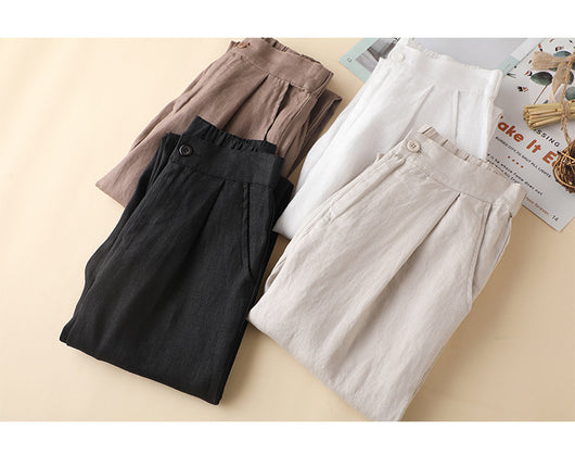 Pantalones Harem de Lino y Algodón Talla Grande - Comodidad y Estilo - Image 7
