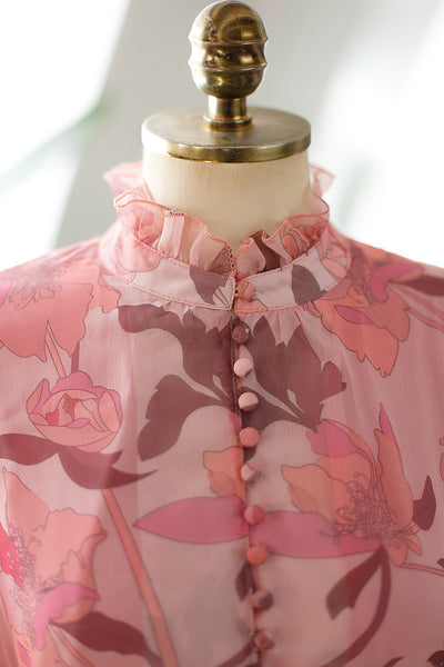 Vestido Elegante de Gasa con Cuello Mao y Cintura Francesa - Image 16