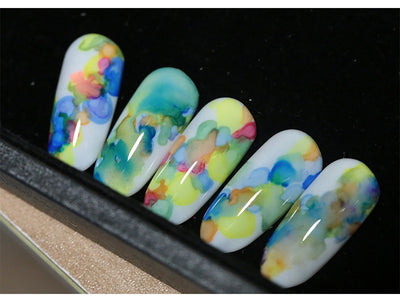 Esmalte de Uñas Efecto Humo Degradado con Burbujas y Mármol - Image 16