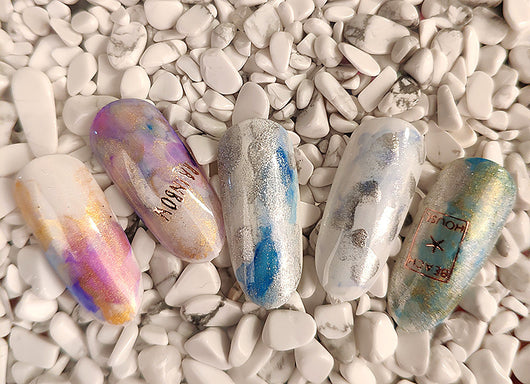 Esmalte de Uñas Efecto Humo Degradado con Burbujas y Mármol - Image 30